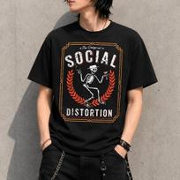 Social Distortion T-Shirt Punk Rock Skeleton Logo Men’s Black Graphic Tee New Unisex T-Shirt XXXXL