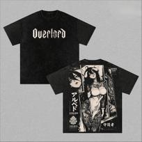 Manga Overlord Albedo T-shirt Men Women Clothing Anime Vintage Washed Oversized T Shirt Summer Short Sleeve Cotton Tees Tops S