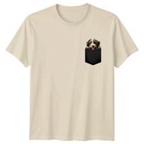 Dog In Pocket Cute Puppy Animals Mens T-Shirt Womens Tee Graphic Unisex Top XXL