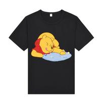Disney Short Sleeve Top Cartoon Winnie The Pooh Short Sleeve T-Shirt Women's New Summer Dress Cute Girls Loose Top XXL