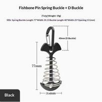 Adjustable Plank Floor Tent Pegs Fishbone Anchor Spring Buckle Anti-rust Outdoor Nails for Outdoor Survival