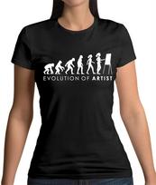 Evolution Of Woman Artist - Womens / Ladies T-Shirt - Drawing / Painting S