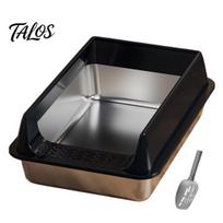 Odor Resistant Metal Litter Box Cat Box, Stainless Steel Kitty with High Sides, Anti-Leakage Large Design, Scoop Included, Non Stick for Indoor Cats, Middle juoda