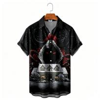 Fashion Anime Cartoon Demon Monster Printing Shirt Hawaiian Beach Vacation Clothing Men's Street Style Shirt Daily Men's and Women's Shirt S