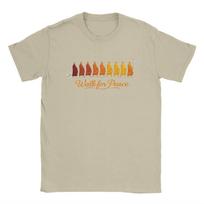 Zen Art Peace Walking Monks Walk for Aloka Quote Cotton T Shirt Men Beach Streetwear T-Shirts O Neck Hipster Tees Oversize Tops S