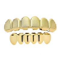 Supplier Hop Dental Mouth Teeth Grillz Set Gold Plated Rhinestone Body Jewelry auksas