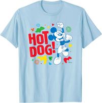 Hot Fashion Casual Mickey & Friends- Hot Dog Mickey T-Shirt S-4XL Four Seasons XL