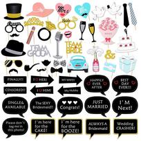 52PCS Mask Photo Booth Props Set Beards Red Lips Costume Fun Pictures Wedding Birthday Party 1