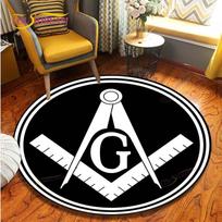 Masonic Freemason Illuminati Print Kiliminė danga Kilimėliai Apvalus kilimas Svetainės grindų kilimėlis Flanelinis neslystantis kilimėlis vaikams 60cm