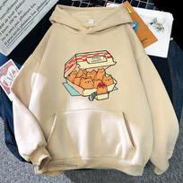 Kitten Nuggets Happy Hoodies Women Kawaii/cute High Street Sweatshirts Cat Biscuits Dipping Sauce Long Sleeve Men S