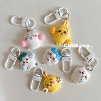 New 6Pcs Sanrio Chiikawa Keychain Kawaii Anime Hachiware Usagi Cute Anime Series Backpack Bag Pendant  Key Accessories Birthday Gift 6Pcs