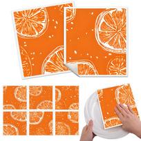 Cleaning Cloth Reusable Kitchen Dish Towels Eco-friendly Microfiber Orange Print Dishcloths Lint Free Washable Duster Rags Tea Towels 9*7inch 6 PCS orange