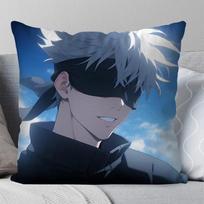 Satoru Gojo Jujutsu Kaisen Pillow Case Anime Character Decor for Modern Bedroom Accents and Living Room Fan Display 45cmx45cm