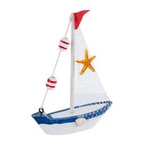 15*11*3cm Sailing Boat Model Wood Miniature Boat Figurine  Office Room Livingroom 8