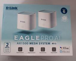SALE OUT. D-Link M15-2 EAGLE PRO AI AX1500 Mesh System D-Link EAGLE PRO AI AX1500 Mesh System M15-2 (2-pack) 802.11ax 1200+300 M