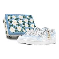 Nike Air Force 1 Low Summer Baby's Breath Cushioning Low top Skateboard Shoes GS Light Blue DH2920-111(TeamS-S-BOX) 35.5