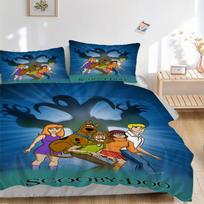 3pcs Scooby-Doo Cover Set, 1 Cover + 2 Pillowcases (No Insert), Bedding for All Seasons, Bedding,Bedroom Decor yy250922028 135x200cm