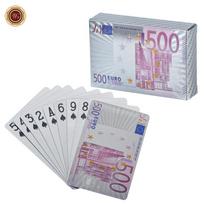 Gold foil playing cards, Euro waterproof plastic playing cards, board games, leisure and entertainment