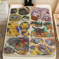 Digimon Retro Style Blanket, Digimon Fan Cozy Throw, Perfect Gift 75x90cm