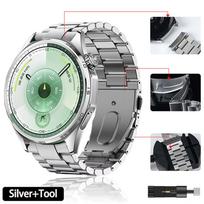 Metalinis dirželis be tarpų Huawei Watch GT6 46mm nerūdijančio plieno Originalus apyrankės dirželis Huawei Watch GT6/GT5/GT4 46mm Huawei GT4 46mm sidabras