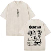 Anime Vinland Saga Tshirt Manga Thorfinn Karlsefni Vintage Washed T Shirt Mens Women Fashion Casual Cotton Oversized Tshirts S