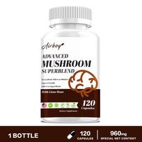 Premium mushroom complex, containing a blend of Ganoderma lucidum, Maitake mushrooms, and Shiitake mushrooms, suitable for adults. 120*1 brown
