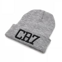 Cr7 Ronaldo Cristiano Hat Plush Knitted Outdoor Warm Hats Embroidered Stitching Football Cap Cosplay Cr7 Unisex Accessories Party 56-59cm black