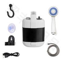 Nešiojama USB įkraunama lauko elektrinė dušo siurblys ir galvutė Black and White (not shipped domestically) black