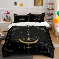 Celestial Moon and Eye Pattern Bedding Set Bedding set (1 duvet cover, 2 pillowcases, duvet not included) 135x200cm