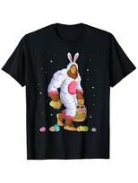 Funny Sasquatch Happy Easter Bunny Eggs T-Shirt Funny Text And Humorous Images T XL