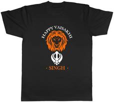 Personalised Happy Vaisakhi Lions Head Orange Mens Unisex T-Shirt Tee Gift XXXXL