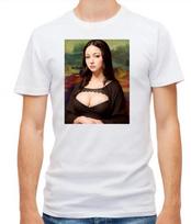 Artificial intelligence AI Mona Lisa White/Black Short Sleeve Men T Shirt H501 XL