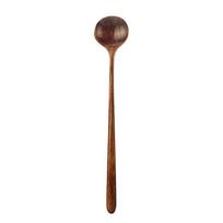 Style Round Long Handle Tableware Natural Wood Cooking Supplies Kitchen Utensil Spoons Soup Spoon 28cm