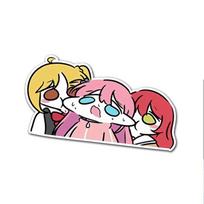 Anime Bocchi the Rock Car Sticker Vinyl Decal for Auto Rear Window Bumper Waterproof Q Version Cute Whale Design  Cartoon 10CM