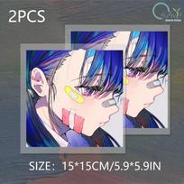 Fun Anime Creative Avatar Sticker Car Sticker Car Window Motorcycle Bumper Reflective Anti water Car Sticker 15x15cm