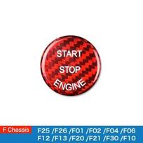 Carbon Fiber Engine Start Button Cover Sticker for BMW E70 E71 F25 F26 F01 F20 F21 F30 F10 Interior Trim Red Carbon F Chassis