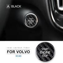 Carbon Fiber Engine Start Button Cover Sticker for Volvo XC40 2018-2023 Interior Trim Decal Black for XC40