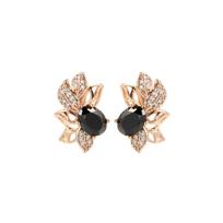 Vintage Hollow Flower Leaf Zircon Ear Cuff, Gold Light Evening Earrings for Women one size
