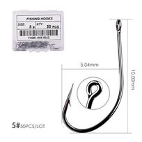 High Carbon Flattened Sharped Fishhooks Big Long Shank Off-set Fishing Hook Barbed Fishing Hooks 5#