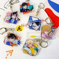 6pcs Detective Conan Anime Acrylic Keychain Conan Rachel Jimmy Decorative Pendant Keyring Accessories Gift