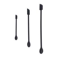 3pcs Long Handle Silicone Spatula Set Double Head Spatula  Beauty Product Scraping