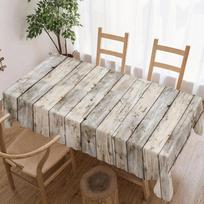 Rustic Wood Plank Pattern Rectangle Table Cloth for Table Decor Party Waterproof Reusable Tablecloth for Table Kitchen Dining 90x140cm