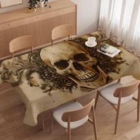 Anime Horror Skull Gothic Themed Polyester Tablecloths Cute Designs for Home Kitchens Dining Rooms Patios Tablecloth Decoration 90x140cm