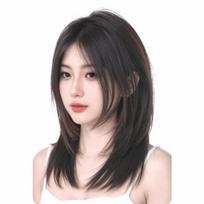 Hair Extension Head Top Fake Hair Piece Synthetic Hair Toppers Wigs with Bangs  Daily Use 30CM Natural Color
