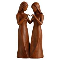Realistic Sisters Figurine Resin Imitation Wood-carved Ornament Desktop Decorations  Birthday Style 2