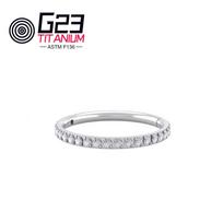 G23 Titanium Nose Rings Septum Clicker Ear Cartilage Tragus Helix Daith Earrings Hoops 16G 18G CZ Body Piercing Jewelry Cartilage piercing&(16G)1.2*6mm