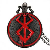 Japan Anime Pocket Watch with Journey of Vengeance, Black Pendant, Necklace Chain Jewelry for Cosplay Fans Gift