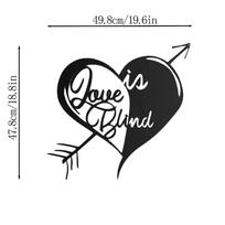 1pc Love Is Blind Metal Wall Art – Heart Wall Decoration, Stylish and Trending Decor for Modern Home Walls juoda