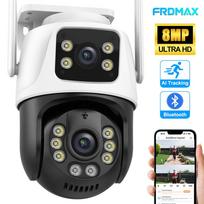 4K 8MP WiFi Outdoor Camera PTZ Dual Lens AI Tracking Security Protection CCTV Surveillance Cameras iCSee IP Cam 4MP Cam Add 64GB