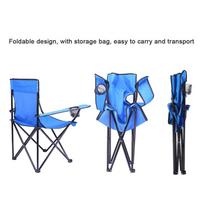 Outdoor Camping Chair Portable Folding Lawn Chair with Armrest Cup Holder Storage Bag for Camping Hiking Fishing Beach